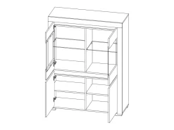 Armário de porcelana 4 portas Kasla branco 139cm