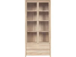 Armário de porcelana 2 portas 2 gavetas Soren madeira 200,5cm