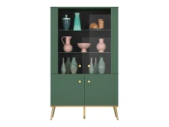 Armário de porcelana 4 portas Thalia verde 152cm