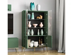 Armário de porcelana 4 portas Thalia verde 152cm