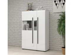 Armário de porcelana 2 portas Louis branco 136cm