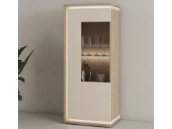 Armário de porcelana 1 porta Iria caxemira e madeira 134,7cm