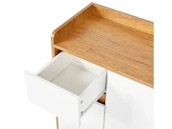 Armário de sapatos moderno 90×35×99 cm - 3 portas e 1 gaveta - branco+marrom