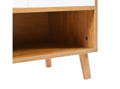 Armário de sapatos moderno 90×35×99 cm - 3 portas e 1 gaveta - branco+marrom
