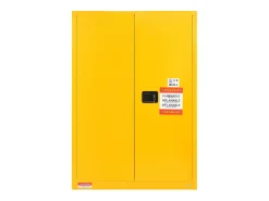 Armário de Segurança para Produtos Inflamáveis ​​SucceBuy 170,3 L 109x46x165,5 Cm, ​​Armário à Prova de Fogo para Líquidos Inflamáveis, com 2 Prateleiras Ajustáveis