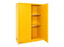 Armário de Segurança para Produtos Inflamáveis ​​SucceBuy 170,3 L 109x46x165,5 Cm, ​​Armário à Prova de Fogo para Líquidos Inflamáveis, com 2 Prateleiras Ajustáveis
