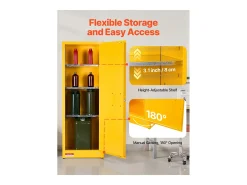 Armário de Segurança SucceBuy para Produtos Inflamáveis de 87 L 59 x 46 x 165,1 cm, Armário Corta-Fogo para Líquidos Inflamáveis em Aço Laminado