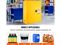 Armário de Segurança, SucceBuy Armário de Segurança Inflamável 114 L Amarelo 109,5 × 46 × 127,3 cm Armário Amarelo