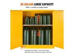 Armário de Segurança, SucceBuy Armário de Segurança Inflamável 114 L Amarelo 109,5 × 46 × 127,3 cm Armário Amarelo