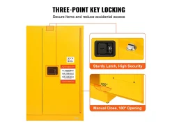 Armário de Segurança, SucceBuy Armário de Segurança Inflamável 114 L Amarelo 109,5 × 46 × 127,3 cm Armário Amarelo