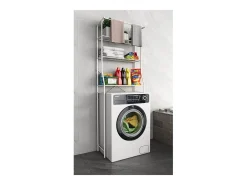 Armário de sobreposição de metal VCM | Máquina de lavar roupa | Dimensões: A. 167 x L. 60 x P.24 cm | 3 prateleiras - Tubas L (Branco)