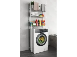 Armário de sobreposição de metal VCM | Máquina de lavar roupa | Dimensões: A. 167 x L. 60 x P.24 cm | 3 prateleiras - Tubas L (Branco)