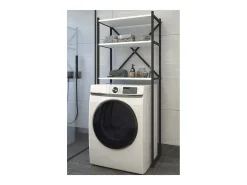 Armário de superestrutura de metal VCM | Máquina de lavar roupa | Dimensões: A. 160 x L. 66 x P. 34 cm | 3 prateleiras feitas de madeira - Insasi (Branco)