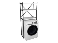 Armário de superestrutura de metal VCM | Máquina de lavar roupa | Dimensões: A. 160 x L. 66 x P. 34 cm | 3 prateleiras feitas de madeira - Insasi (Branco)
