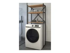 Armário de superestrutura de metal VCM | Máquina de lavar roupa | Dimensões: A. 160 x L. 66 x P. 34 cm | 3 prateleiras feitas de madeira - Insasi (carvalho mel)
