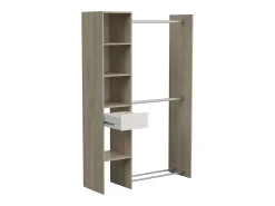 Armário de vestir aberto Californie com 1 gaveta Kronberg Oak White 118x183 cm