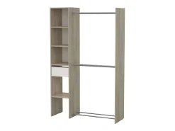 Armário de vestir aberto Californie com 1 gaveta Kronberg Oak White 118x183 cm