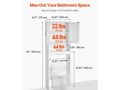Armário de WC SucceBuy, Altura 165,1 cm, Arrumação Acima da Sanita ou Máquina de Lavar Roupa, Armário de Casa de Banho Economizador de Espaço, Branco