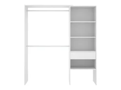 Armário Dgarut, Estrutura para guarda-roupa, Cabide aberto, 160x40h187 cm, Branco