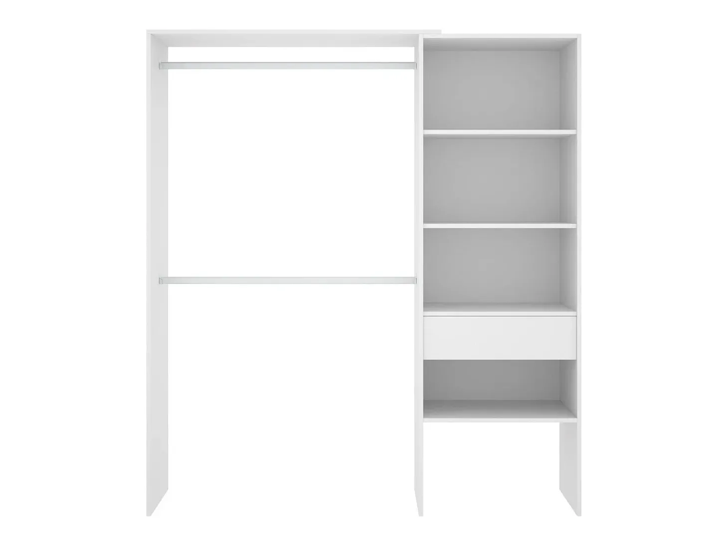 Armário Dgarut, Estrutura para guarda-roupa, Cabide aberto, 160x40h187 cm, Branco