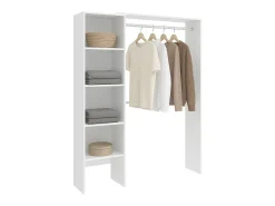 Armário Dgolett, Estrutura para guarda-roupa, Cabide aberto, 140x40h187 cm, Branco