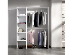 Armário Dgolett, Estrutura para guarda-roupa, Cabide aberto, 140x40h187 cm, Branco