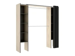 Armário Dgond, Estrutura para guarda-roupa, Cabide extensível aberto, 180x50h205 cm, Carvalho e Cinza