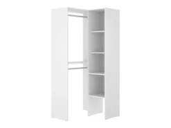 Armário dálmico, Estrutura para guarda-roupa de canto, Cabide de canto aberto, 79x88h186 cm, Branco