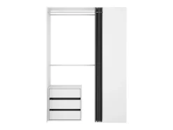 Armário Dmatin, Estrutura para guarda-roupa, Cabide aberto, 141x52h205 cm, Branco e Antracite