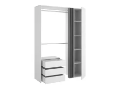 Armário Dmatin, Estrutura para guarda-roupa, Cabide aberto, 141x52h205 cm, Branco e Antracite