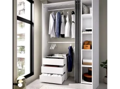 Armário Dmatin, Estrutura para guarda-roupa, Cabide aberto, 141x52h205 cm, Branco e Antracite