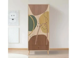 Armário Dmontell 2 portas, Móveis de quarto, Armário, Armário, 80x45h190 cm, Multicolor
