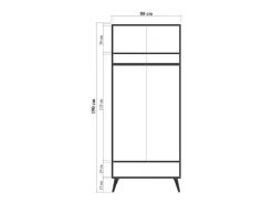 Armário Dmontell 2 portas, Móveis de quarto, Armário, Armário, 80x45h190 cm, Multicolor