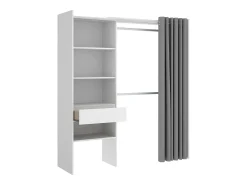Armário Dober, Estrutura para guarda-roupa, Cabide aberto, 160x50h205 cm, Branco e Cinza