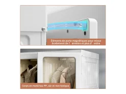 Armário Dobrável Portátil 8 Compartimentos com 6 Portas Transparentes, Estrutura em PP, 170x69x50cm – Grande Capacidade 590L