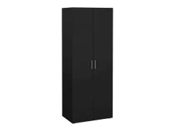 Armário Dscamacc de 2 portas, Móveis de quarto, Armário, Armário, 79x50 h201 cm, Preto