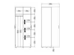 Armário Dscamacc de 2 portas, Móveis de quarto, Armário, Armário, 79x50 h201 cm, Preto
