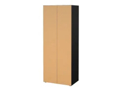 Armário Dscamacc de 2 portas, Móveis de quarto, Armário, Armário, 79x50 h201 cm, Preto