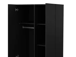 Armário Dscamacc de 2 portas, Móveis de quarto, Armário, Armário, 79x50 h201 cm, Preto