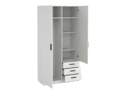 Armário Dscopon de 2 portas, Móveis de quarto, Armário, Armário, 99x50 h200 cm, Branco