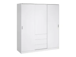 Armário Dveretou de 3 portas, Móveis de quarto, Armário, Armário, 177x60 h200 cm, Branco