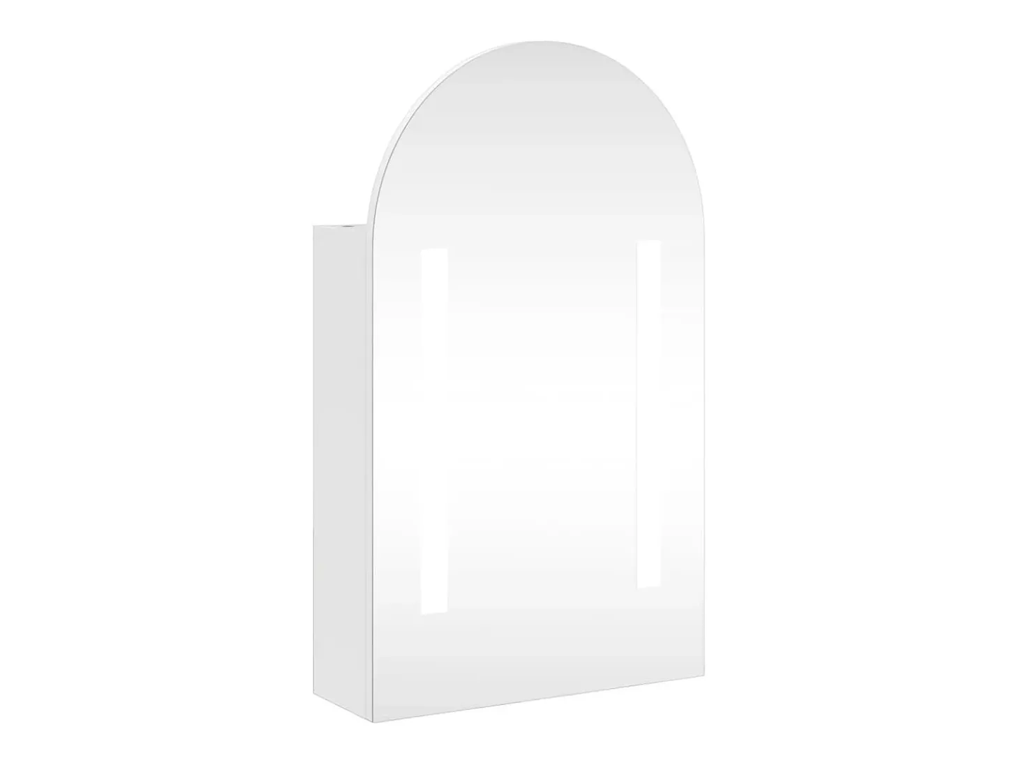Armário espelhado arqueado p/ casa de banho c/ luz LED branco