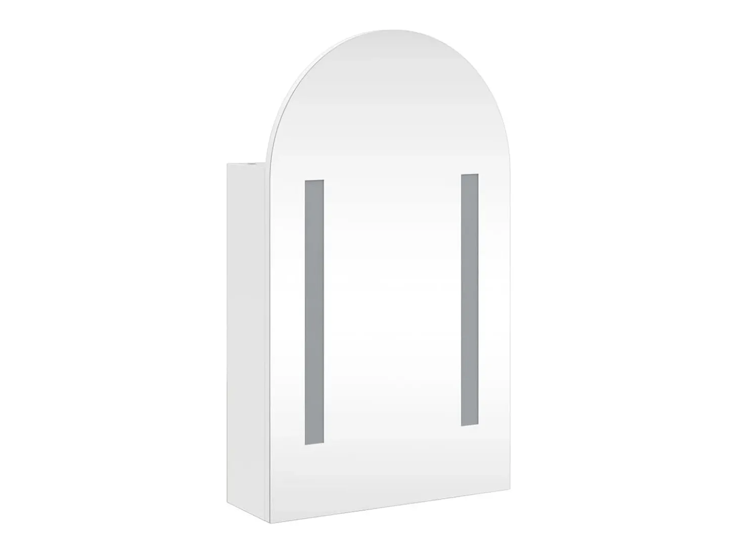 Armário espelhado arqueado p/ casa de banho c/ luz LED branco
