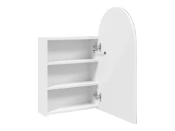 Armário espelhado arqueado p/ casa de banho c/ luz LED branco