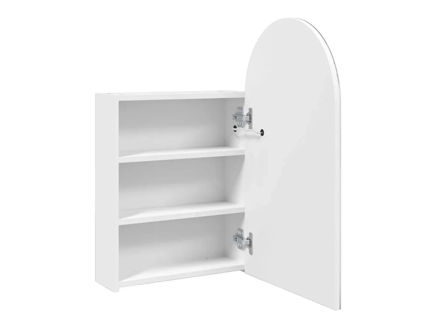 Armário espelhado arqueado p/ casa de banho c/ luz LED branco