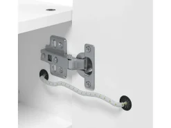 Armário espelhado arqueado p/ casa de banho c/ luz LED branco
