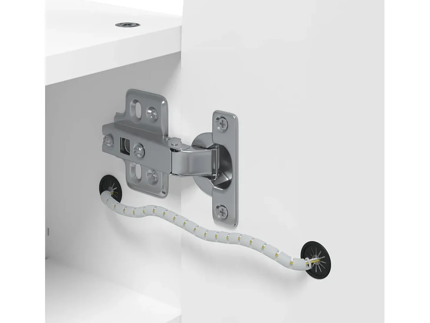 Armário espelhado arqueado p/ casa de banho c/ luz LED branco