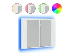 Armário espelhado casa banho c/ LED 60x12x45 cm acrílico branco