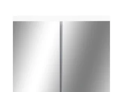 Armário espelhado casa de banho com LED 80x15x60 cm MDF branco