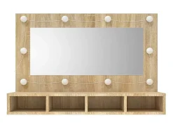 Armário espelhado com LED 90x31,5x62 cm carvalho sonoma
